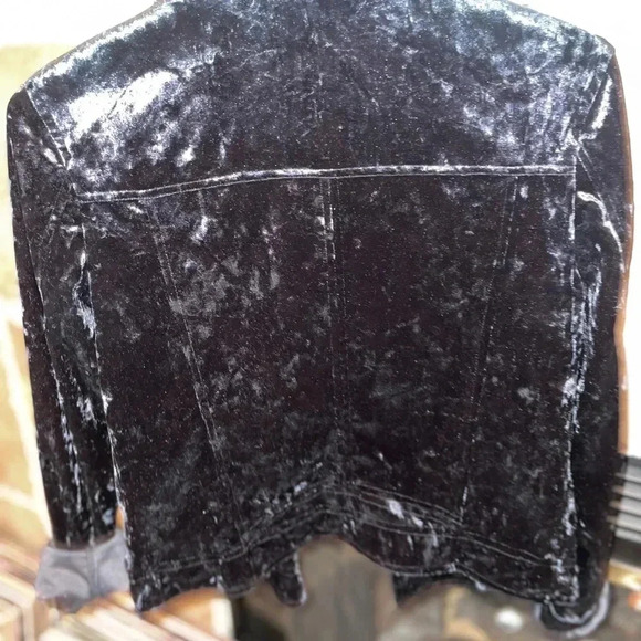 American Eagle Outfitters Crushed Velour Cropped Jacket Size XS Fairygrunge - Picture 3 of 8